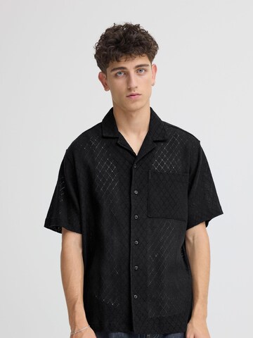 !Solid Comfort fit Overhemd ' SDTeagan ' in Zwart