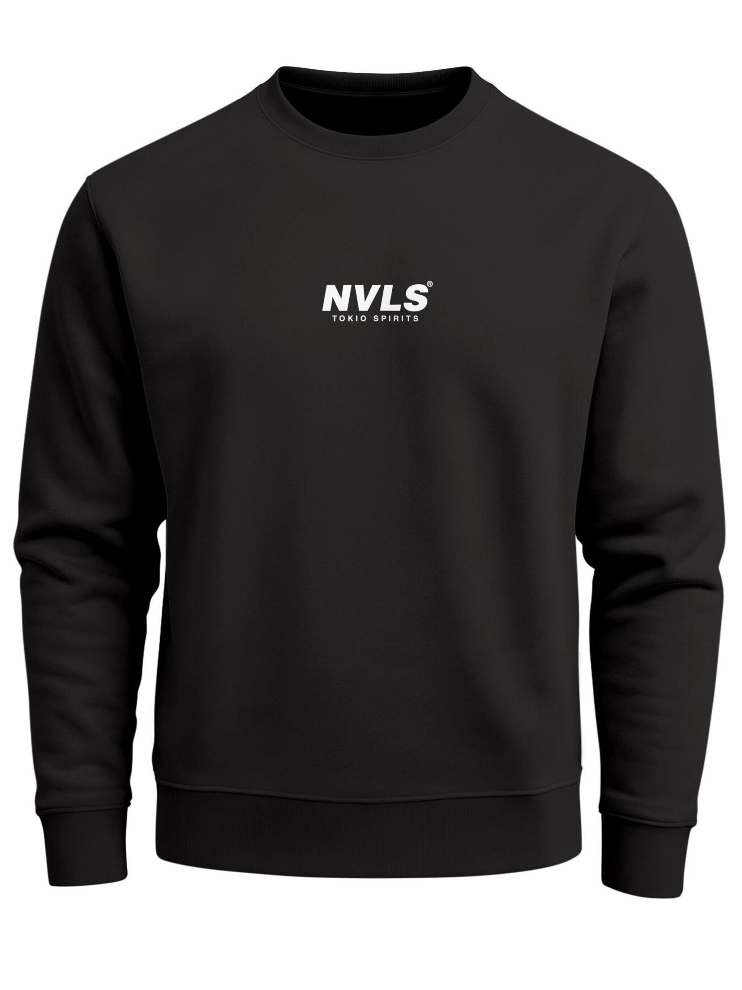 Neverless Sweatshirt 'Tokyo Wave' in Black: front