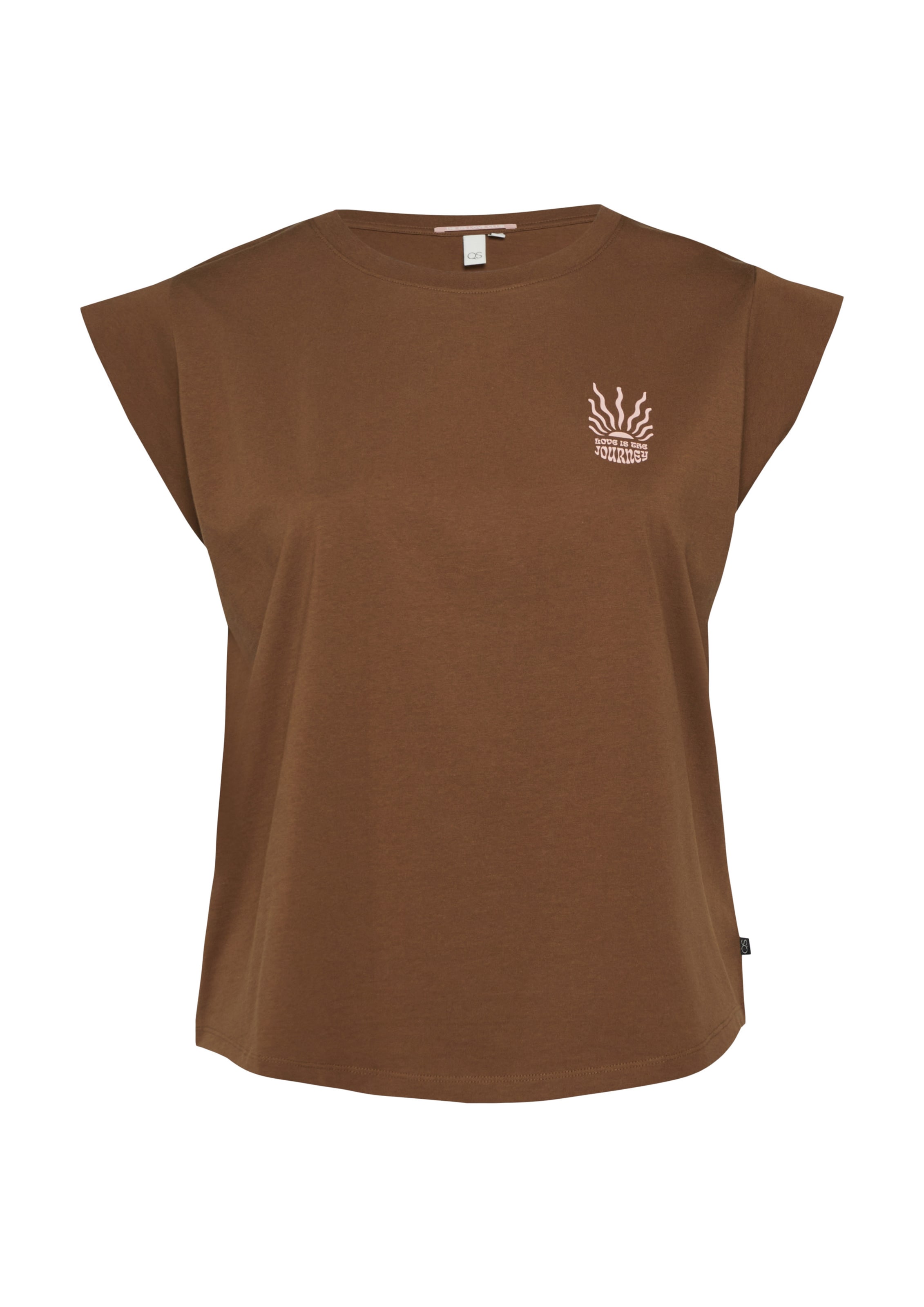 T-shirt ' ' QS en marron : devant