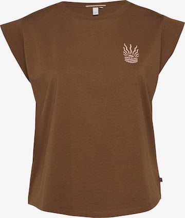 T-shirt ' ' QS en marron : devant
