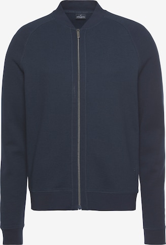 HECHTER PARIS Zip-Up Hoodie in Blue: front