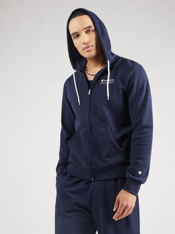 Champion Authentic Athletic Apparel Zip-Up Hoodie in Blue: front