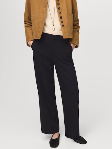 MANGO Loose fit Trousers with creases 'POL' in Black: front