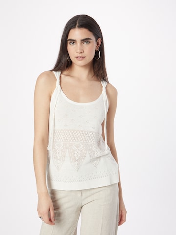 Tops en tricot Stefanel en blanc : devant