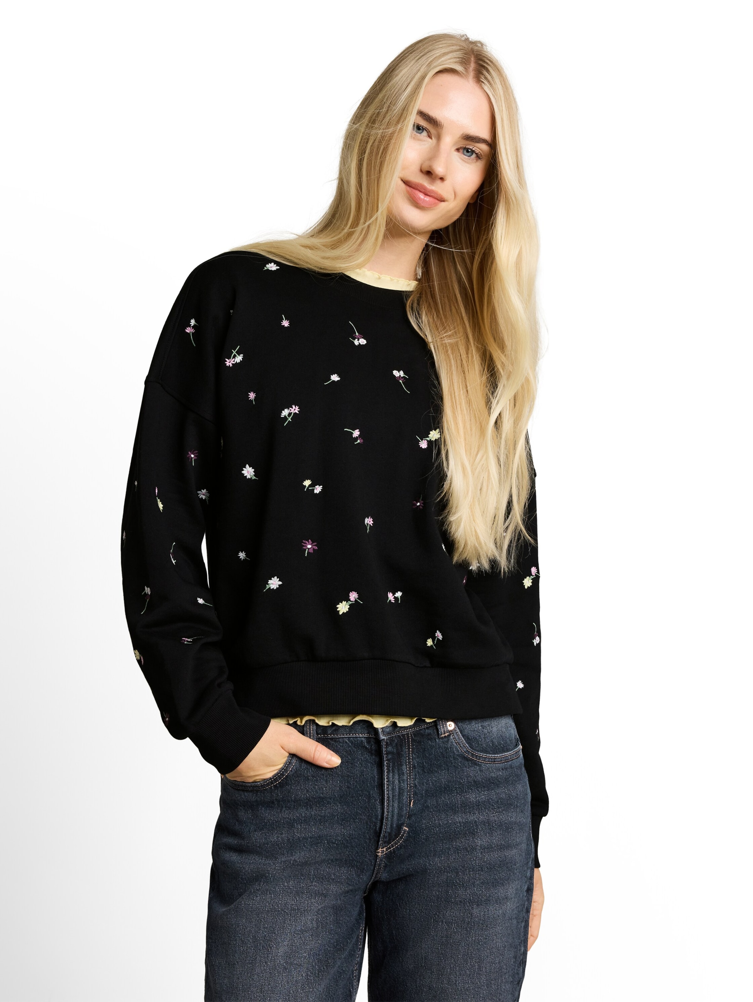 Felpa di TOM TAILOR DENIM in nero: frontale