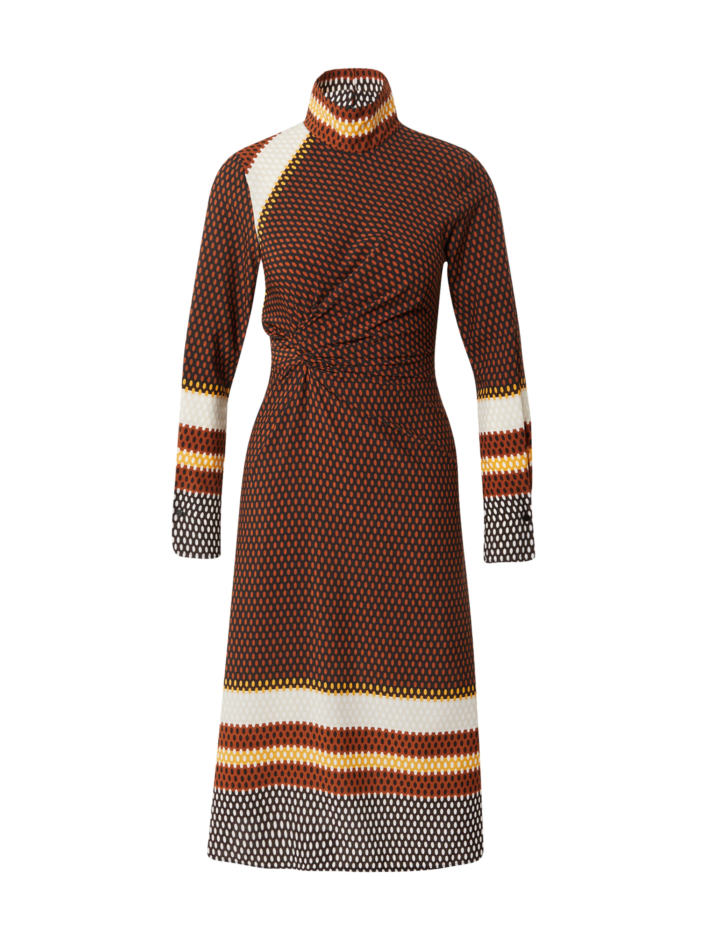 Frauen Große Größen Sisley Kleid in Braun - DN22437 Frauen Große Größen Sisley Kleid in Braun - DN22437