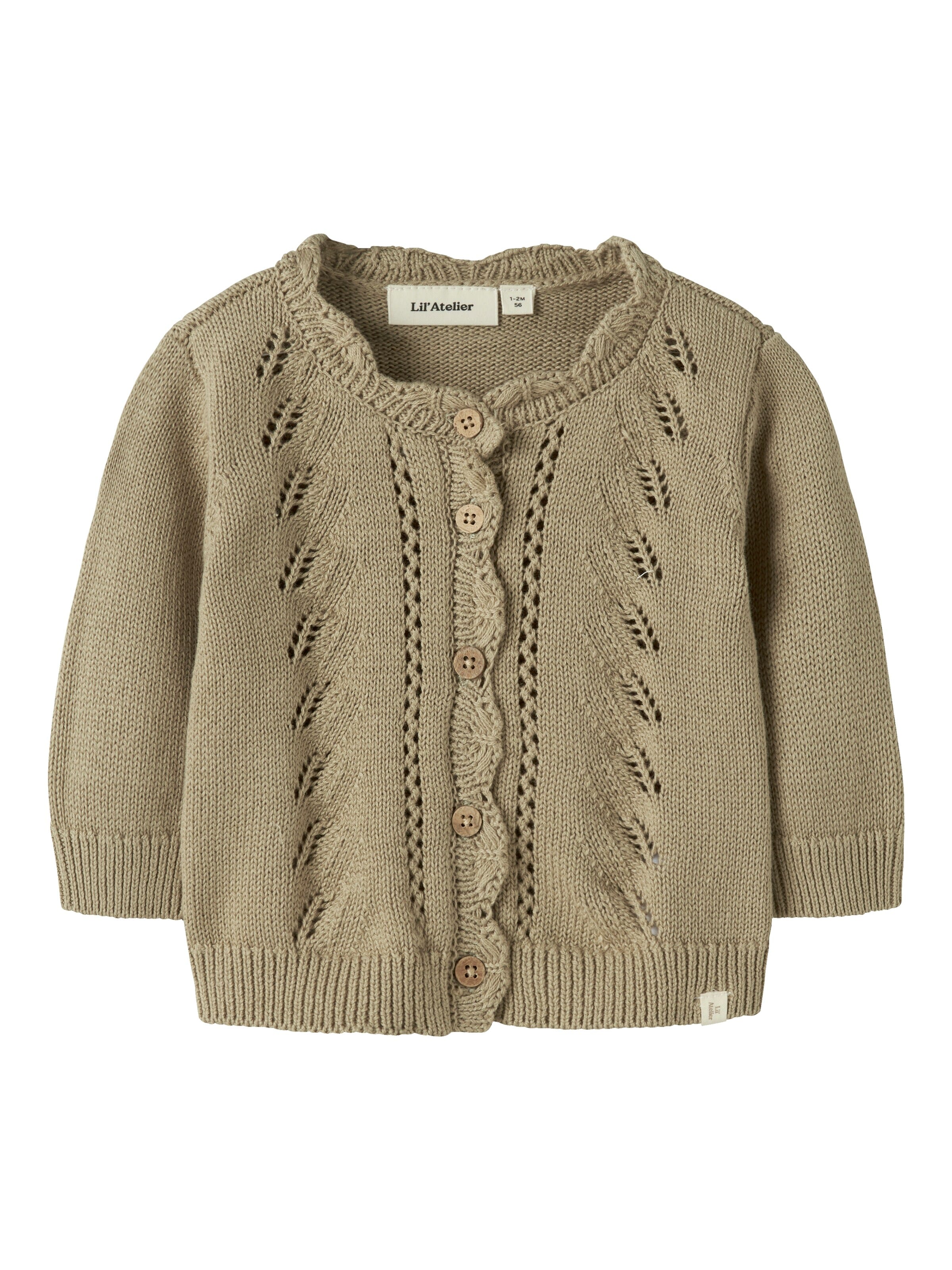 Lil'Atelier Knit Cardigan 'NBFLEOU' in Green: front