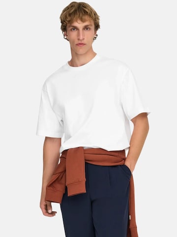 T-Shirt 'ONSFRED LIFE RLX SS TEE NOOS' Only & Sons en blanc : devant