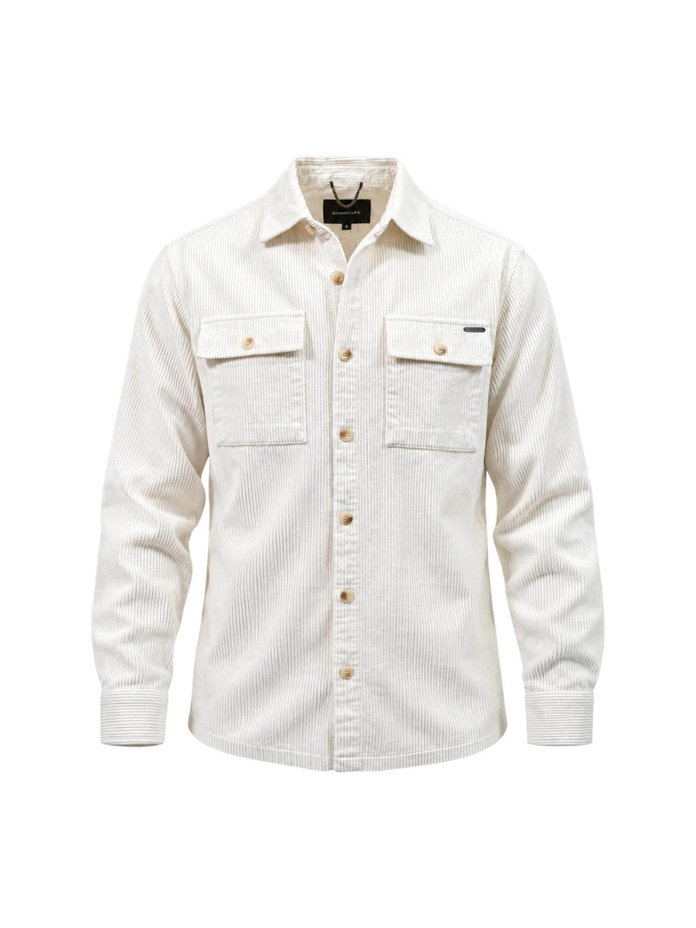 Gianni Lupo Regular fit Skjorta 'OVERSHIRT GL7844S' i beige: framsida