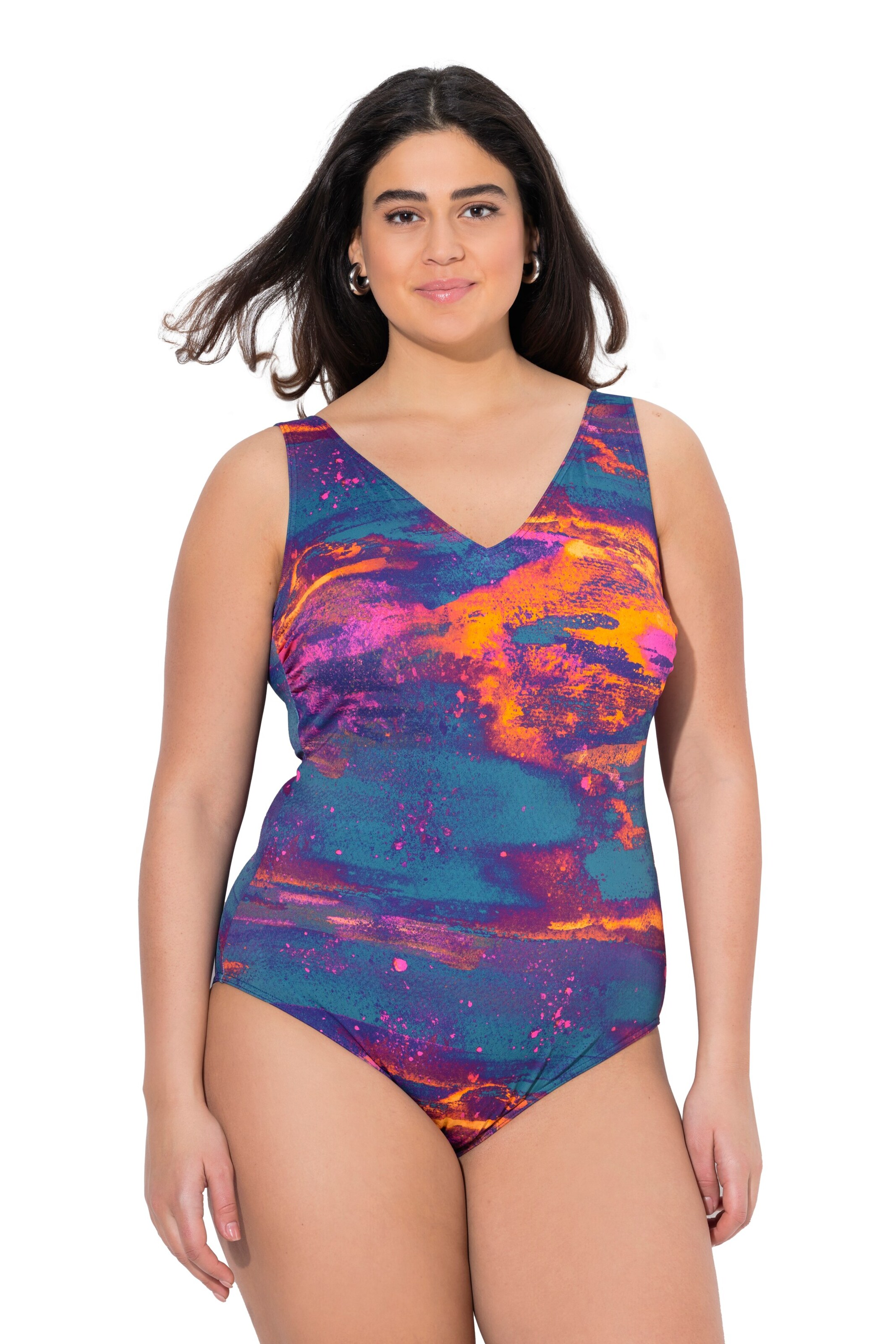 Ulla Popken Minimizer Badpak in Gemengde kleuren: voorkant