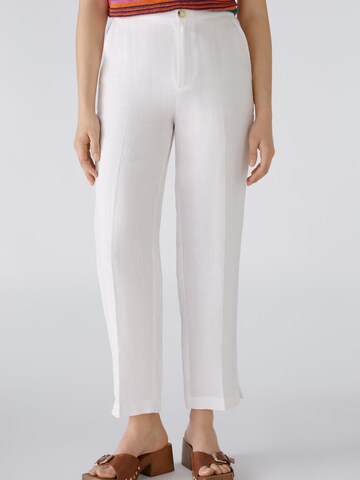 OUI Regular Pleated Pants in White: front
