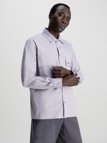 Calvin Klein Comfort fit Button Up Shirt in Grey: front