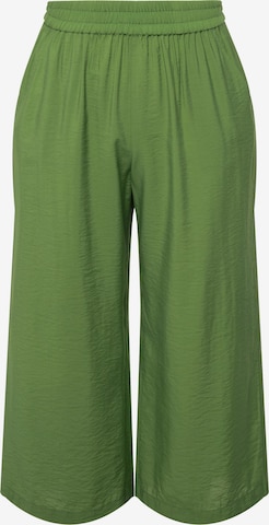 Ulla Popken Wide leg Trousers in Green: front