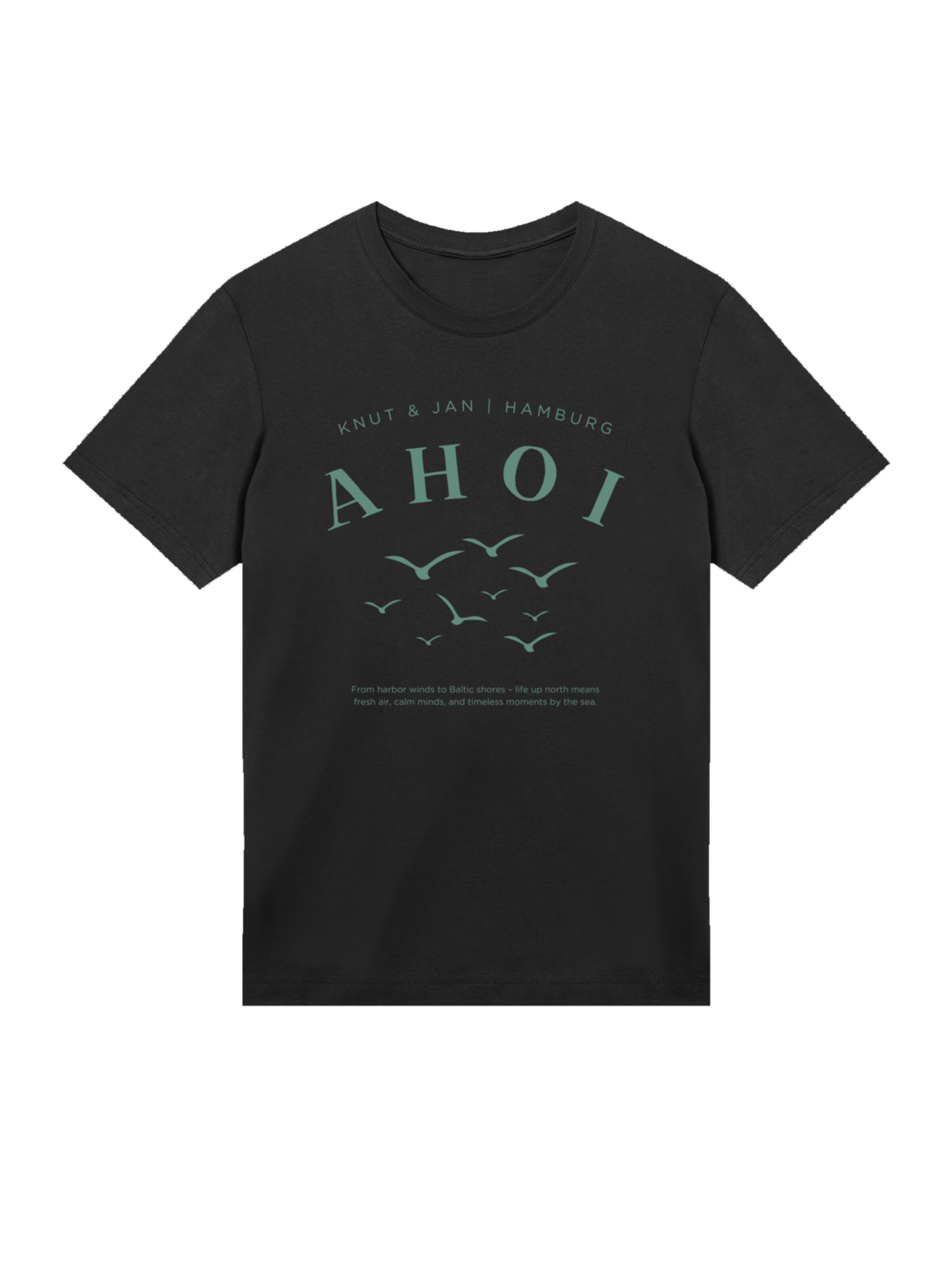 F4NT4STIC Shirt 'Ahoi Möwe Knut und Jan' in Black: front