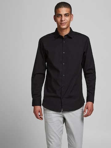 Coupe slim Chemise business 'Joe' JACK & JONES en noir : devant