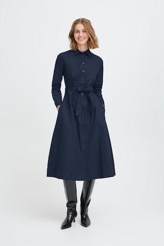 Robe-chemise 'FANTY' ICHI en bleu : devant