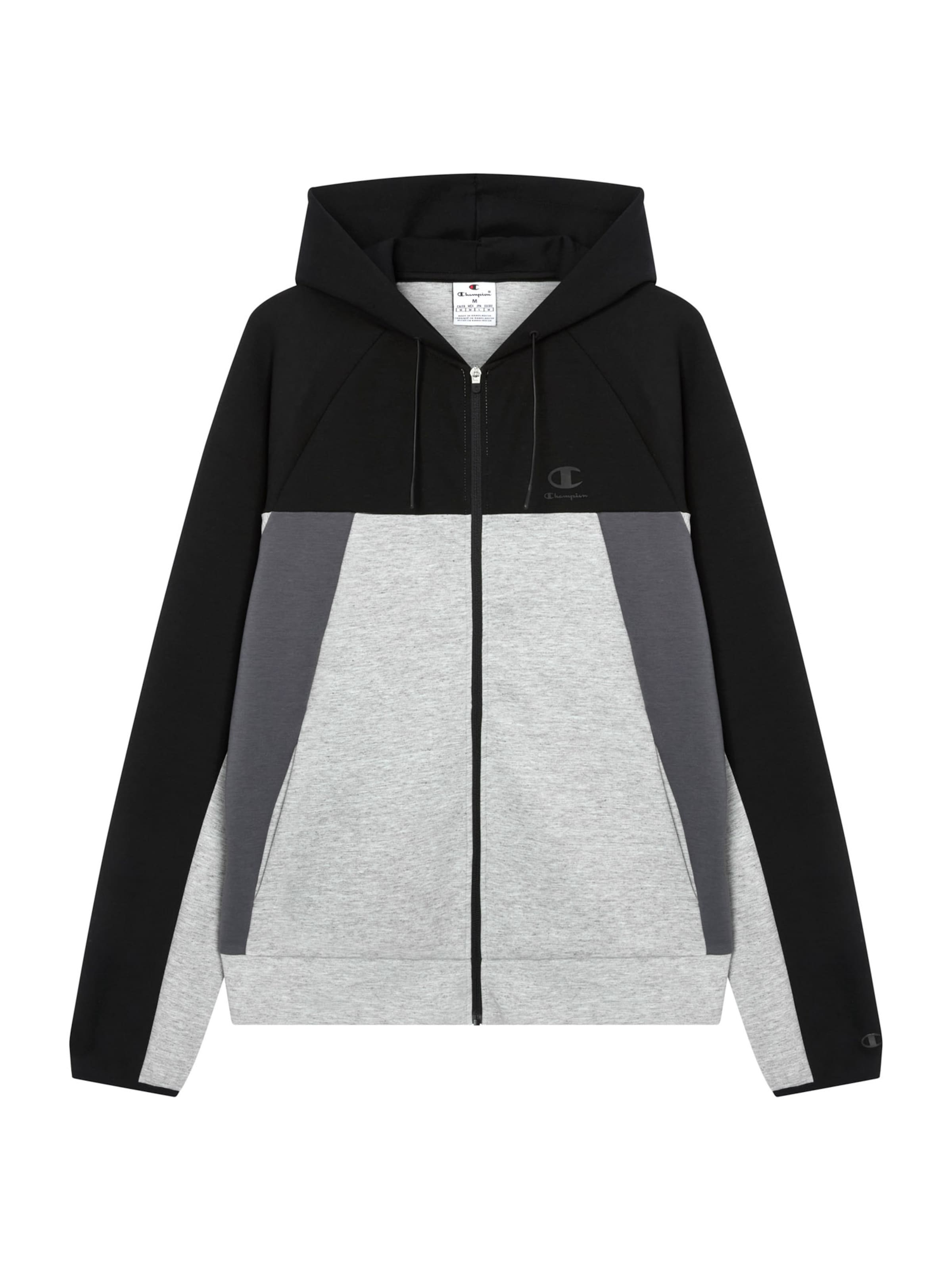 Champion Authentic Athletic Apparel Sweat jacket in Dark grey / Mottled grey / Black, Item view