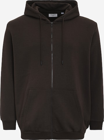 Veste de survêtement 'JJEBRADLEY' Jack & Jones Plus en marron : devant