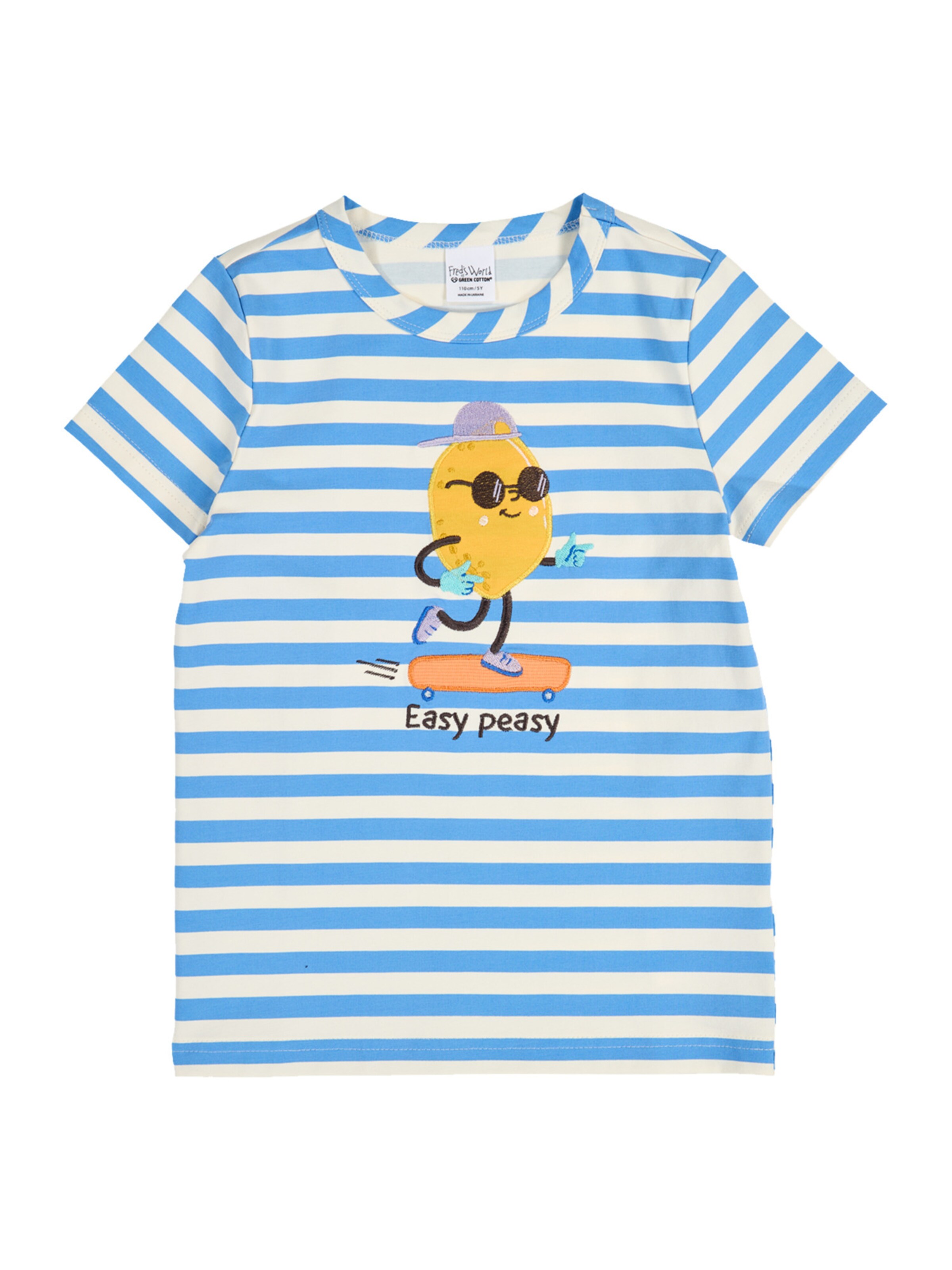 Fred's World by GREEN COTTON T-Shirt ' Easy Peasy ' in 86 in blau, Produktansicht