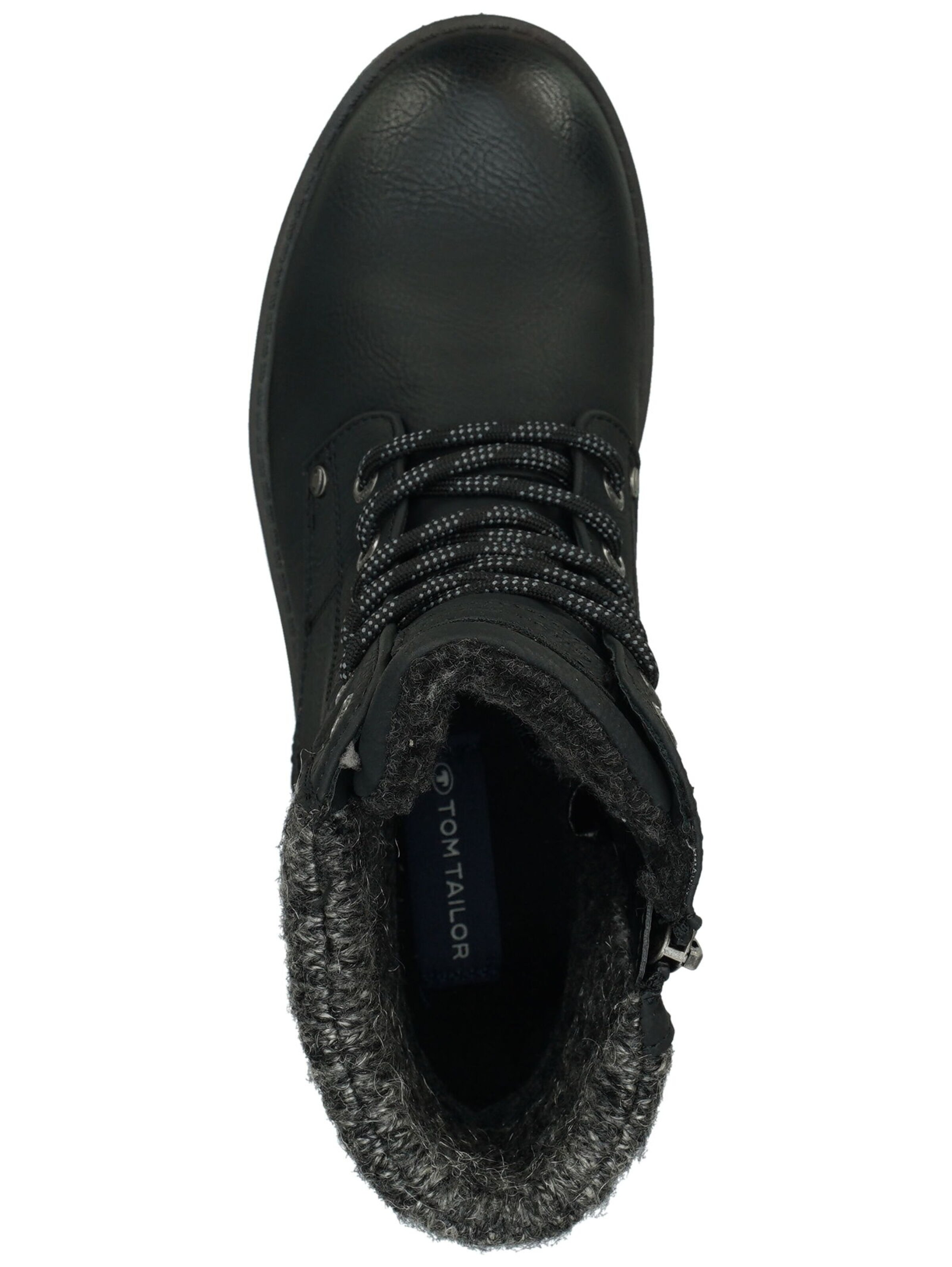TOM TAILOR Schnürstiefelette in Schwarz
