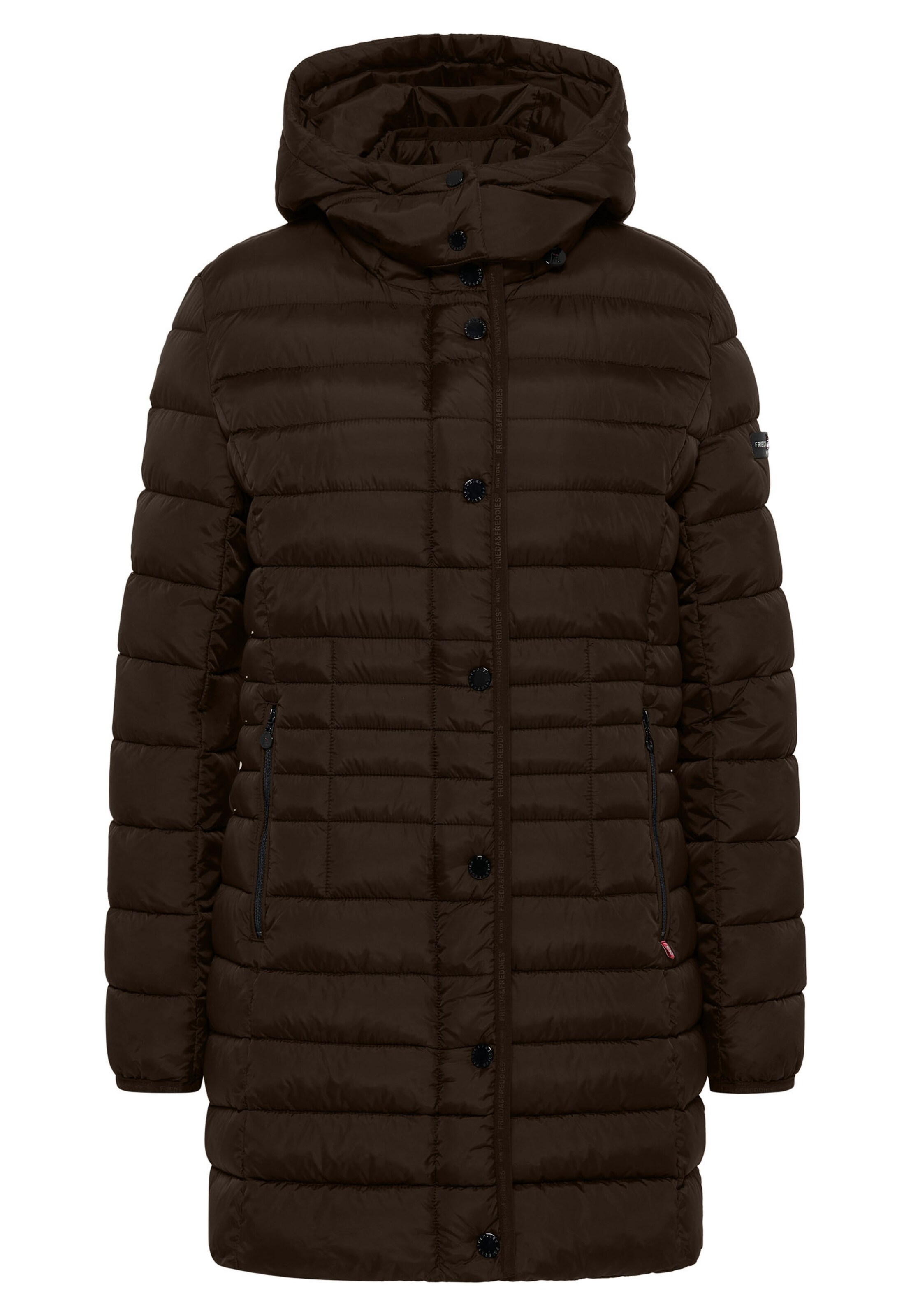 Frieda & Freddies Between-Seasons Coat in Brown: front