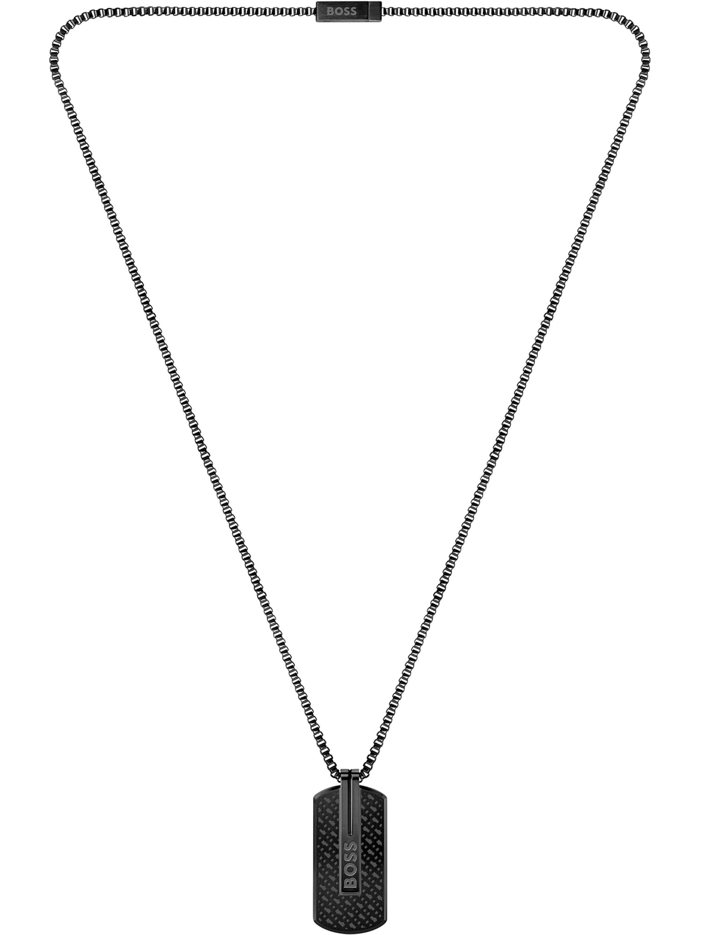 BOSS Łańcuszek w kolorze czarny: przód