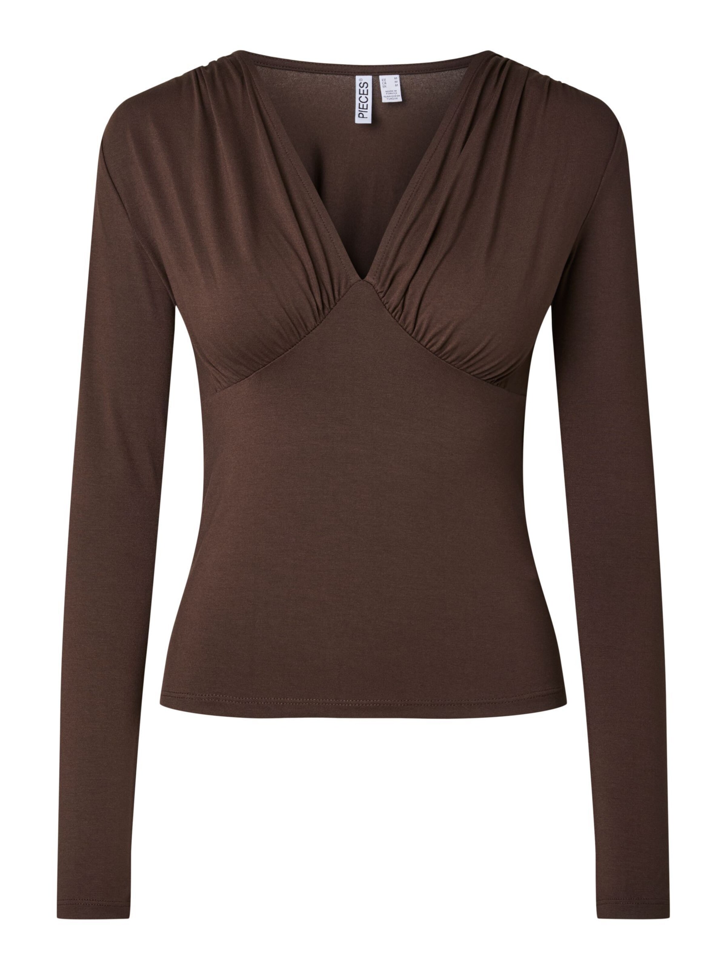 PIECES Shirt in M in Brown, Item view