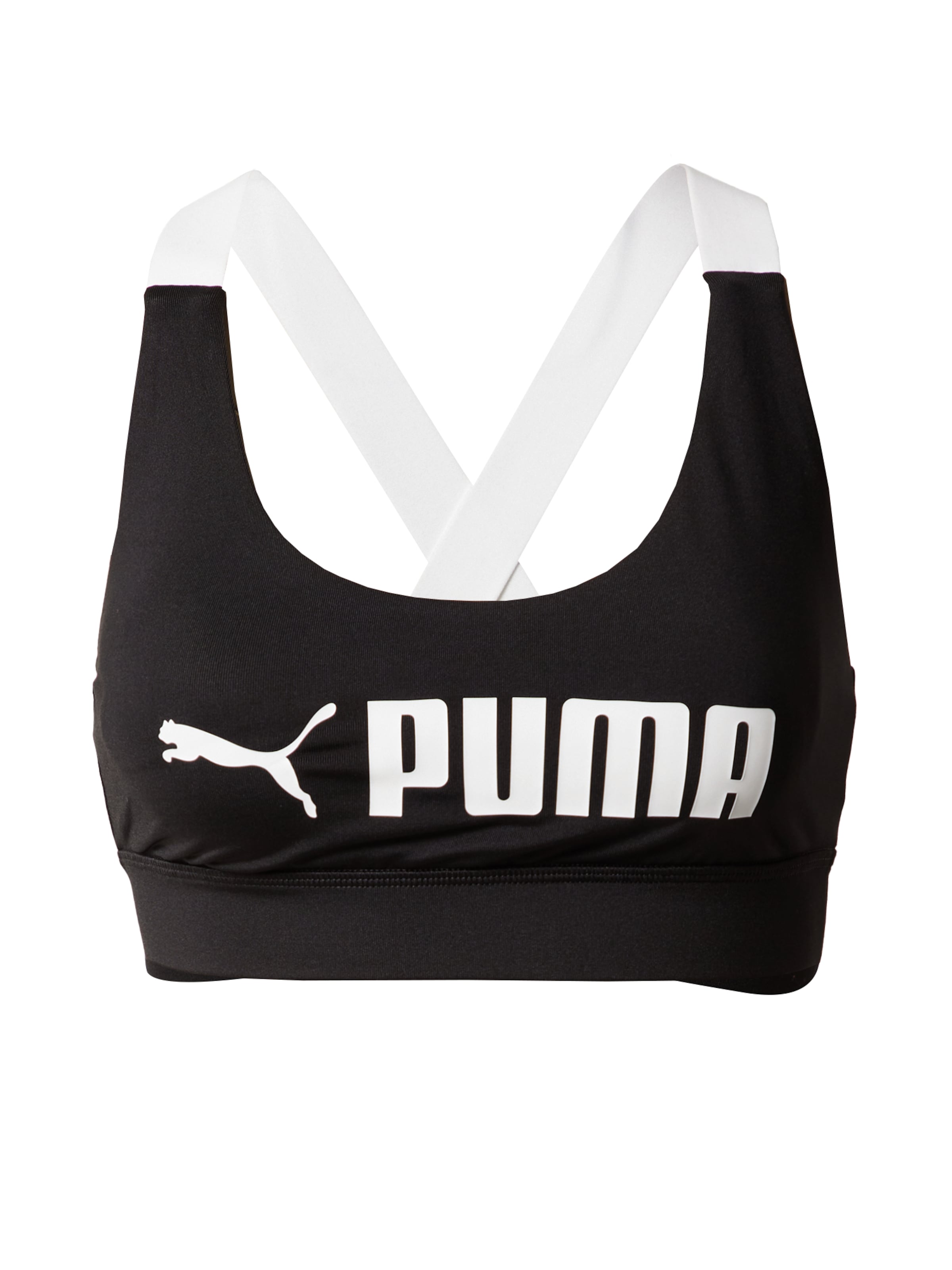 Bustieră Sutien sport de la PUMA pe negru: față