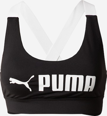 PUMA Bralette Sports Bra in Black: front