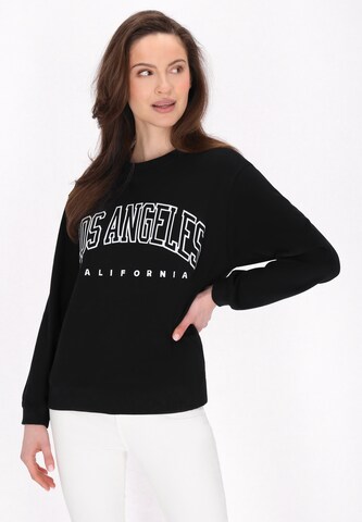 usha BLUE LABEL Sweatshirt in Zwart: voorkant