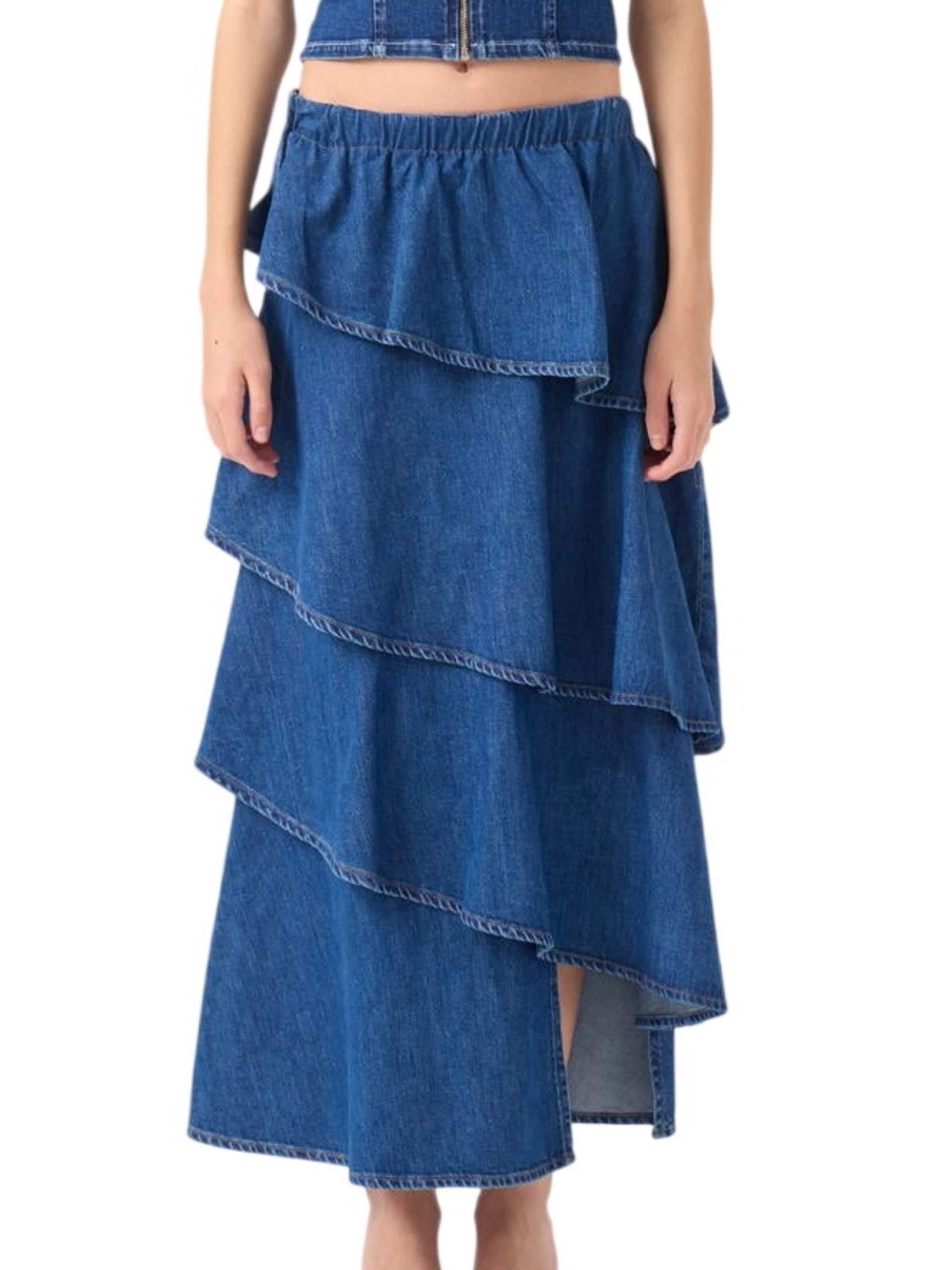 HOLLY LOLLY Rock in 40 in blue denim, Produktansicht