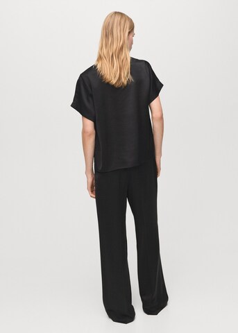 MANGO Wide leg Pleated Pants 'Rob-W' in Black