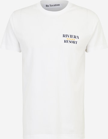 T-Shirt 'Riviera' On Vacation en blanc : devant