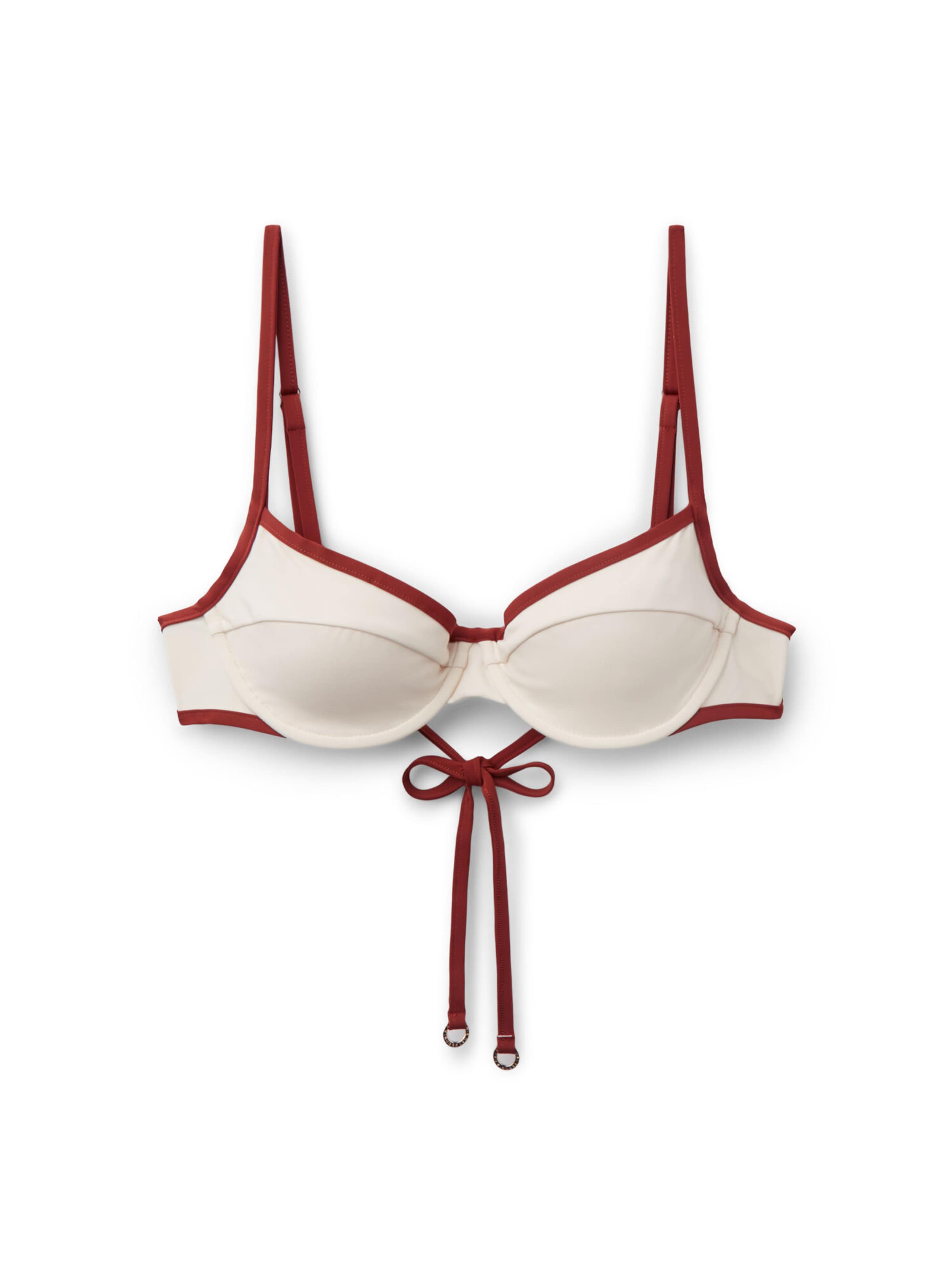 CALZEDONIA Balconette Bikinitop 'Bicolor Piping' in Beige: Vorderseite