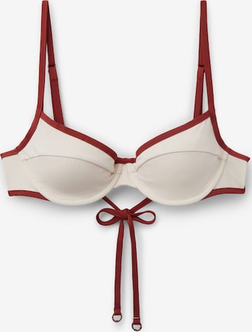 CALZEDONIA Balconette Bikinitop 'Bicolor Piping' in Beige: Vorderseite
