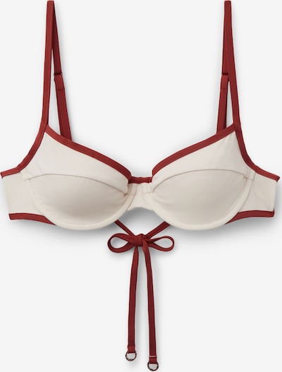 CALZEDONIA Bikinitop 'Bicolor Piping' in 70-80 in creme / rostrot, Produktansicht