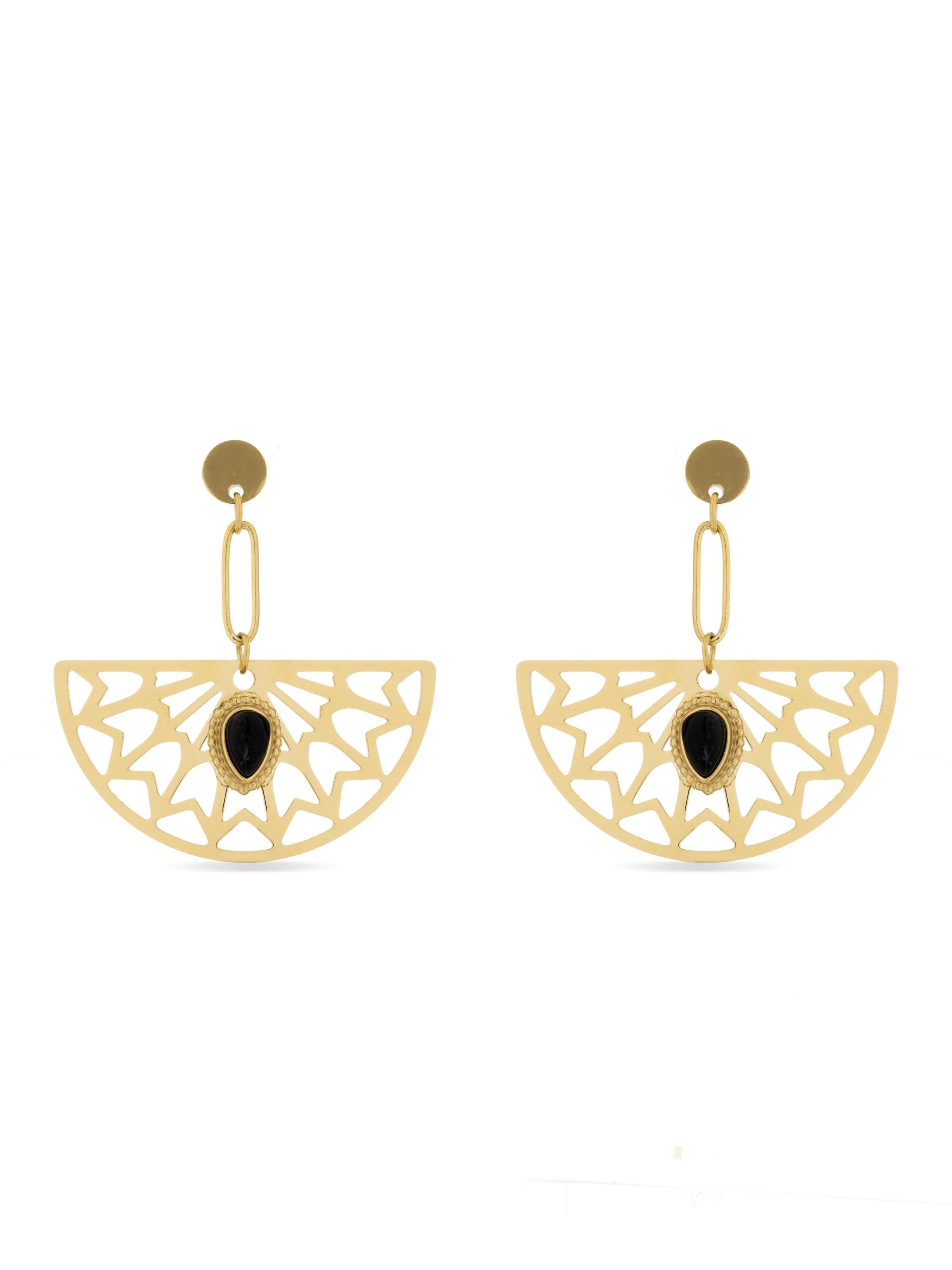 Luxenter Oorbellen 'Tawa' in Zwart: voorkant