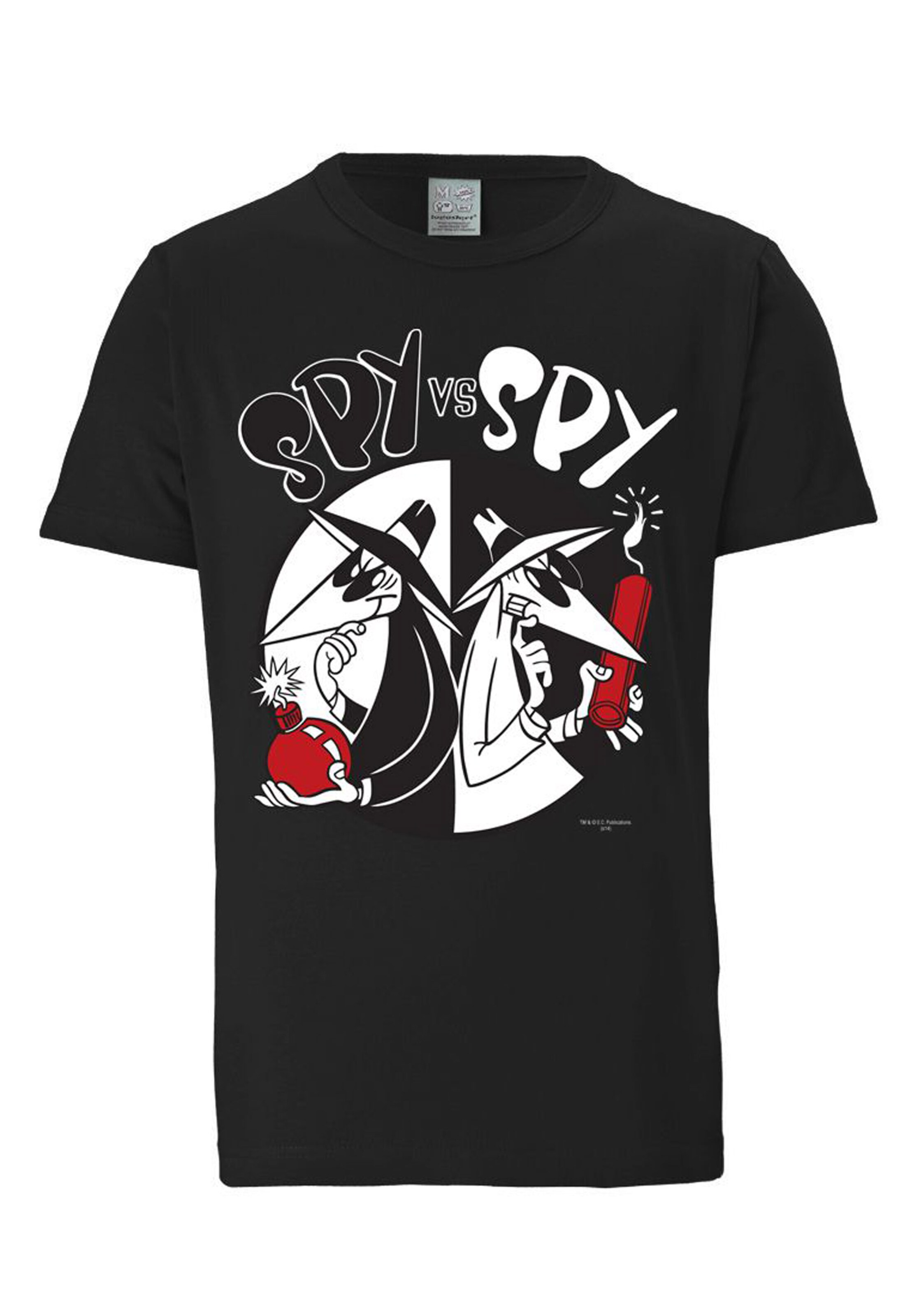 LOGOSHIRT Shirt 'Mad - Spy vs. Spy' in Black: front
