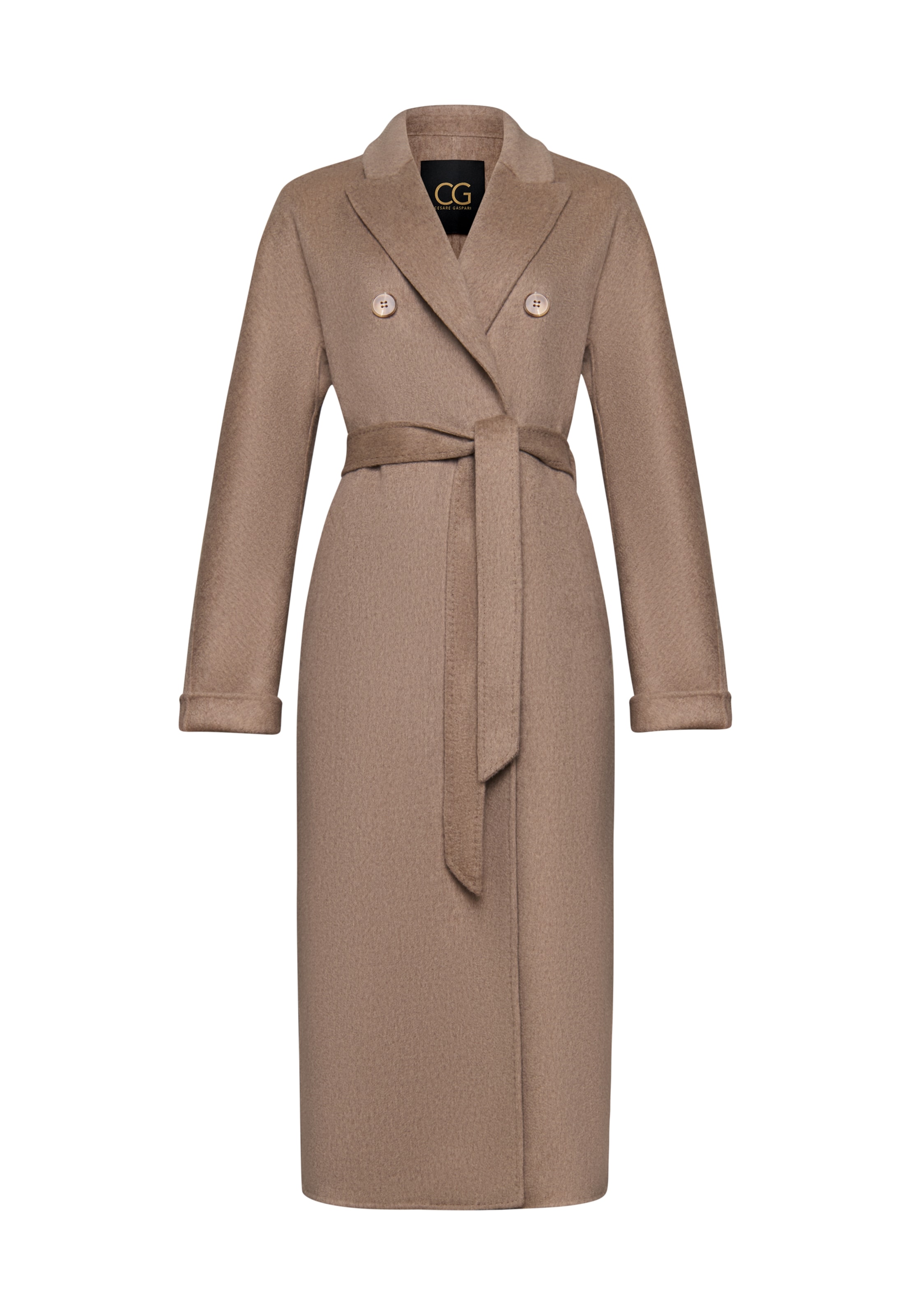 CESARE GASPARI Between-seasons coat in Beige: front