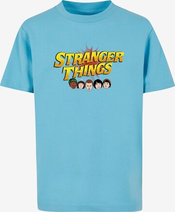 ABSOLUTE CULT T-Shirt 'Stranger Things - Comic Heads' in Blau: predná strana