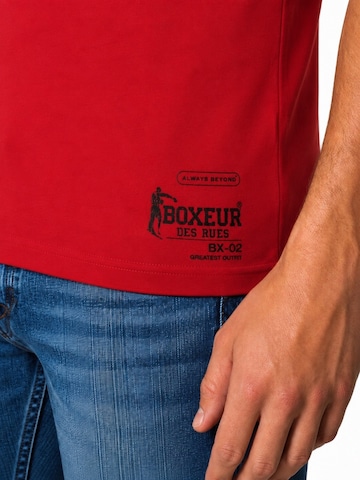 Boxeur des Rues - Camiseta 'Herren T-Shirt Slim Fit Boxeur des Rues, Rot, Schwarzes Logo, Premium-Baumwolle' en rojo