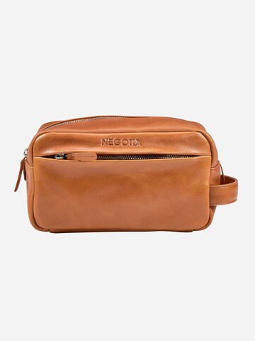 NEGOTIA Leather Toiletry Bag 'Apex' in Brown: front