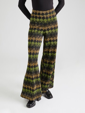 Flared Pantaloni 'Border' di King Louie in verde: frontale