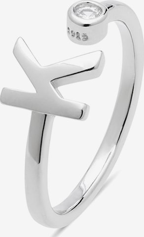 sidabrinė Luxenter Žiedas 'Alphabet k': priekis