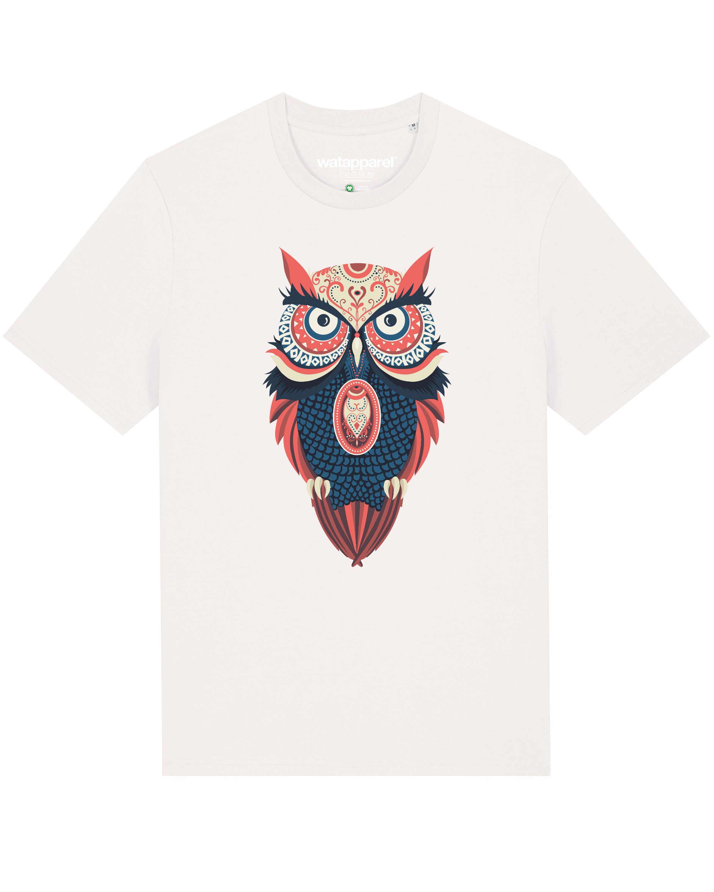 Maglietta 'Colorful Owl' di Watapparel in bianco: frontale