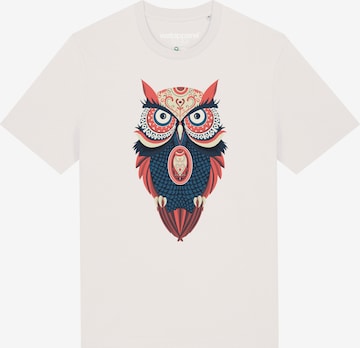 Watapparel Shirt 'Colorful Owl' in Wit: voorkant
