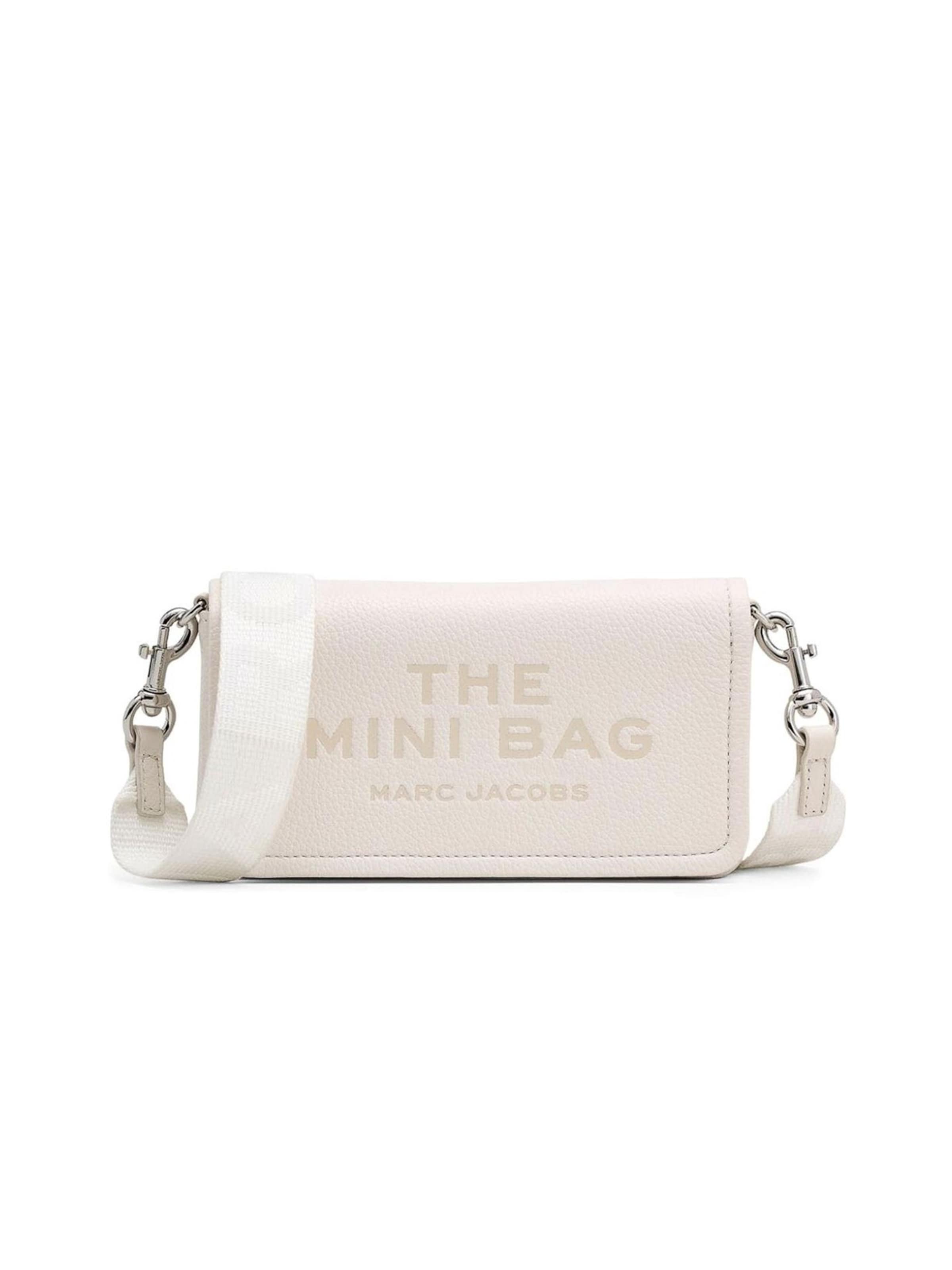 Marc Jacobs Schoudertas 'The Leather Mini Bag Crossbody Bag' in Wit: voorkant