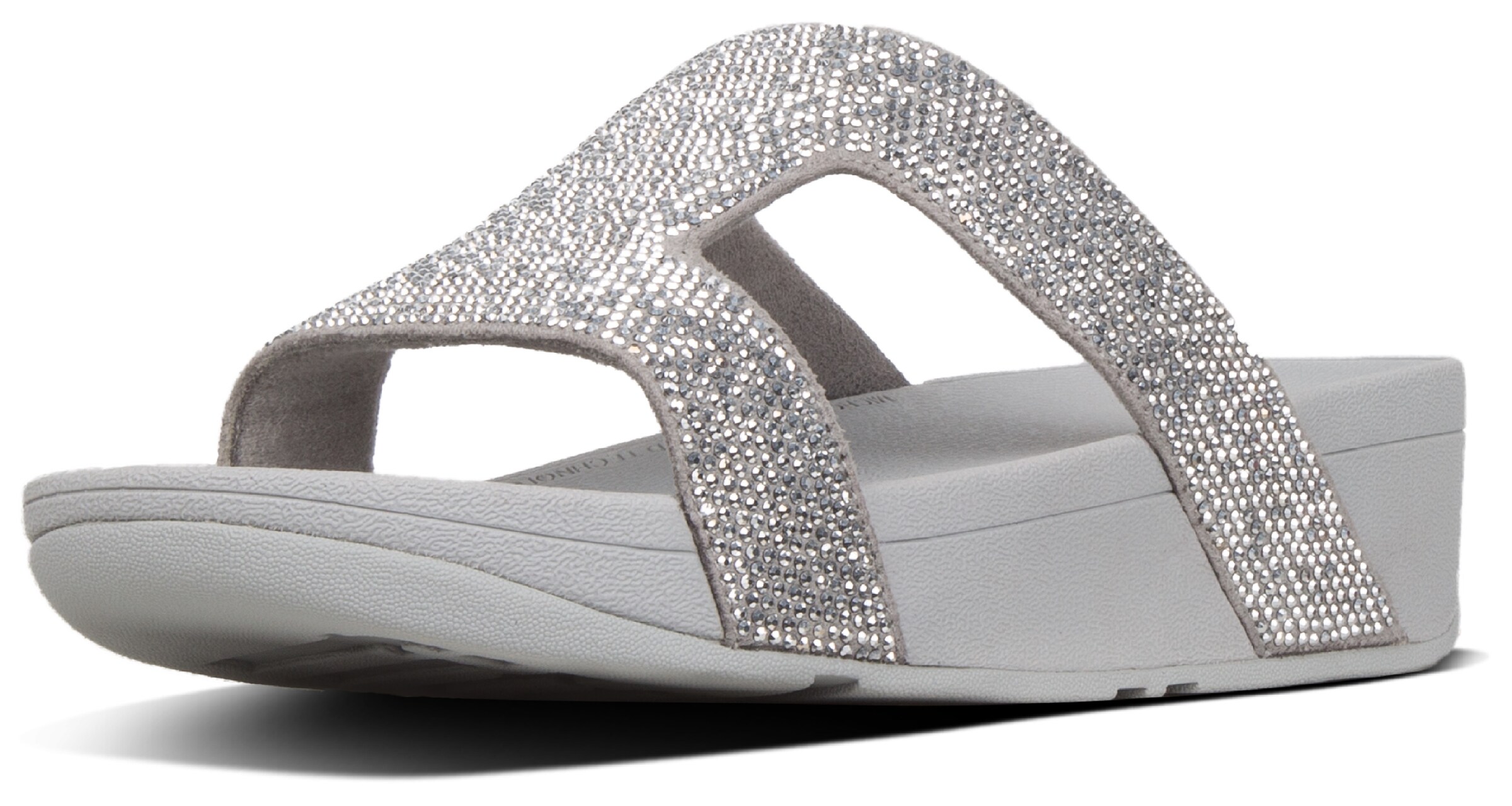 FitFlop Mules in Silver: front