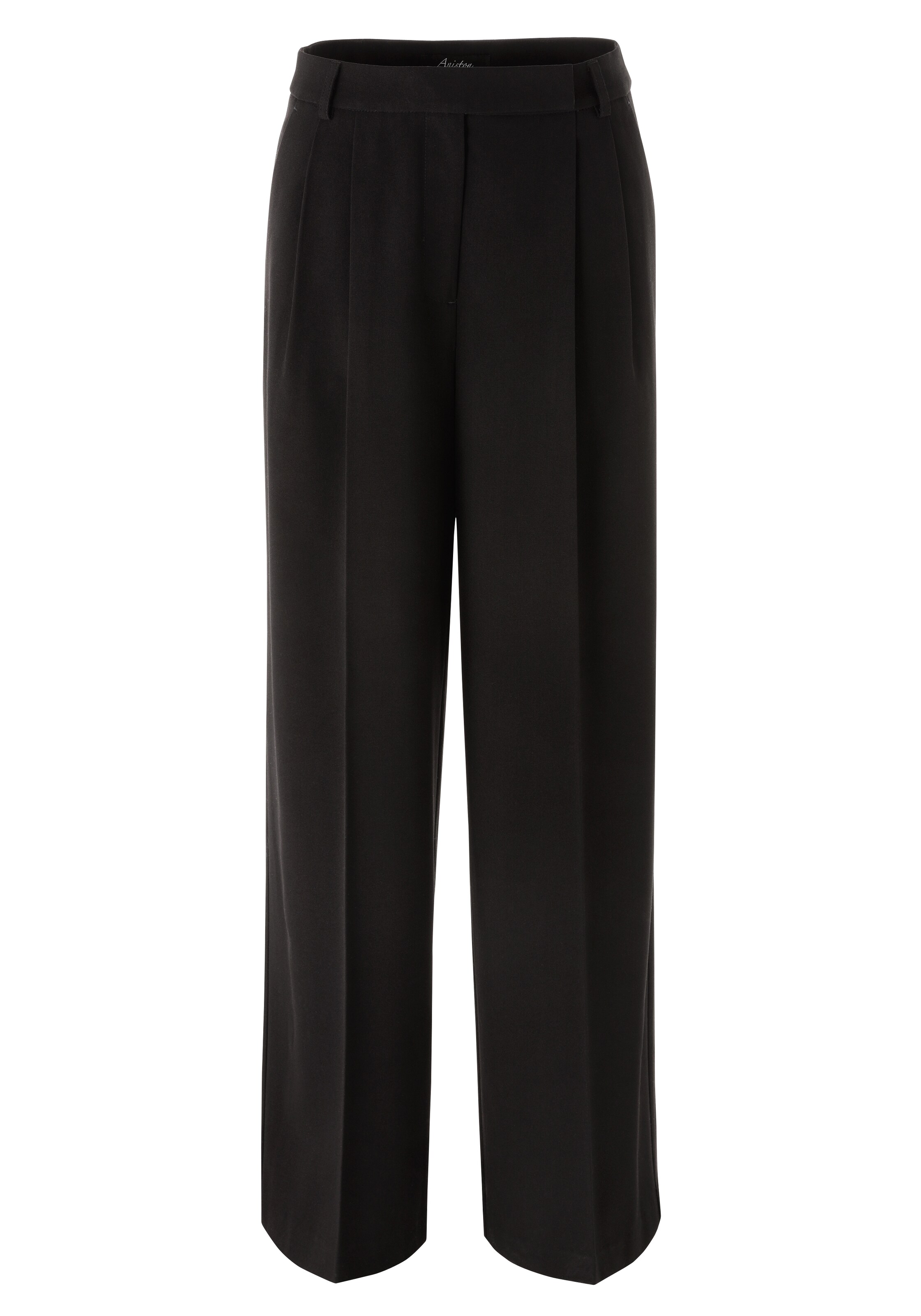 Aniston CASUAL Wide leg Pleated Pants in Black: front