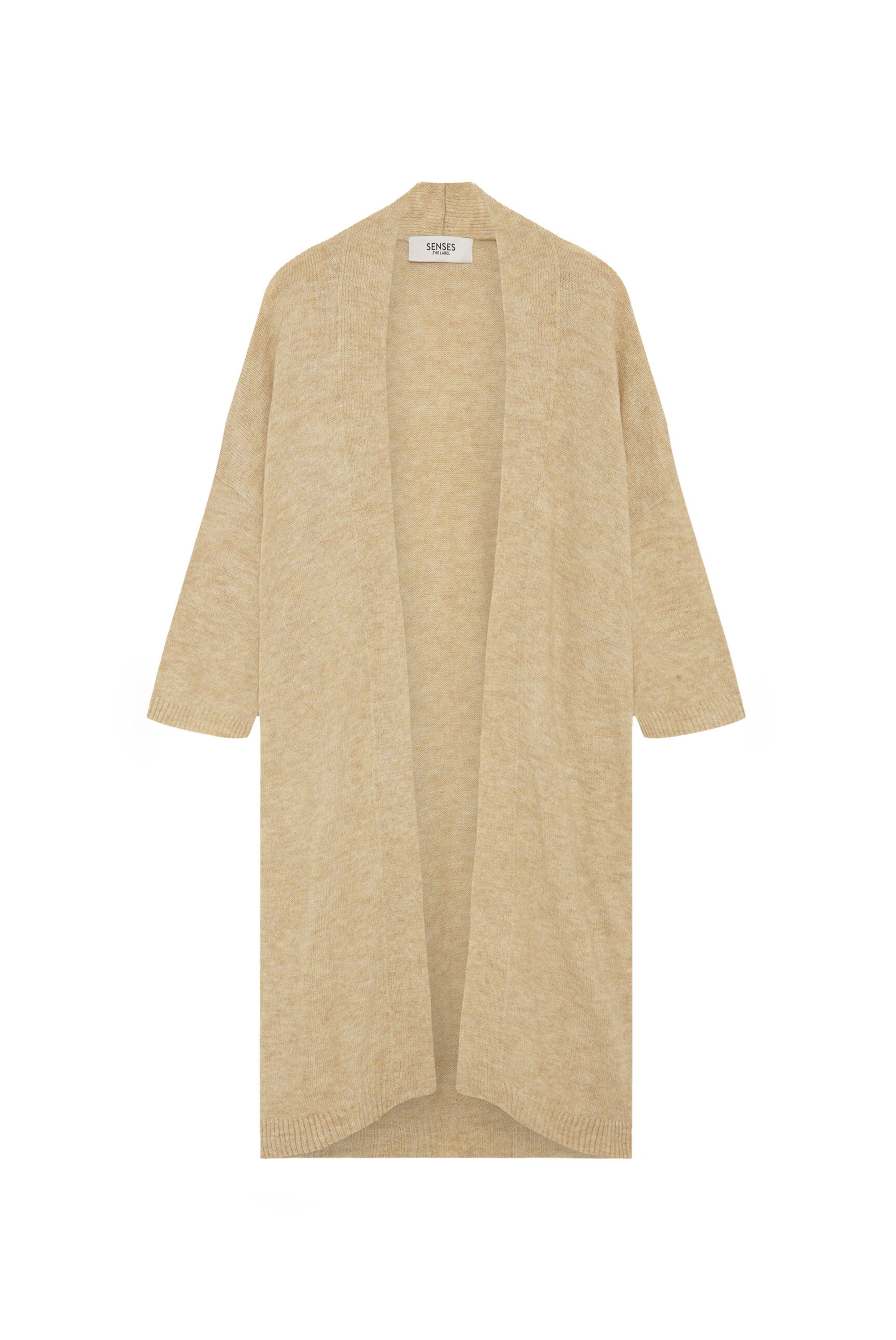 SENSES.THE LABEL Knit Cardigan in Brown: front